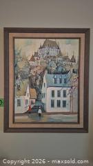 MaxSold Auction: Original Acrylic Cityscape Painting on Canvas, Dark Brown Wood Frame - Toronto (Ontario, Canada) PARTNER MANAGED Estate Sale Online Auction -  Saint Andrews Gardens