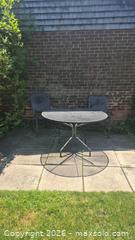 MaxSold Auction: Wrought Iron Patio Table and 2 Chairs Set, black/dark grey - Toronto (Ontario, Canada) PARTNER MANAGED Estate Sale Online Auction -  Saint Andrews Gardens