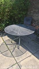 MaxSold Auction: Wrought Iron Patio Table and 2 Chairs Set, black/dark grey - Toronto (Ontario, Canada) PARTNER MANAGED Estate Sale Online Auction -  Saint Andrews Gardens