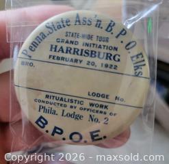 MaxSold Auction: Antique 1922 Elks Lodge Pin - East Cocalico Township (Pennsylvania, USA) SELLER MANAGED Estate Sale Online Auction - Stevens Road