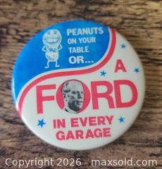 MaxSold Auction: Rare Vintage 1976 Political Pinback Button Promoting Gerald Ford for President - East Cocalico Township (Pennsylvania, USA) SELLER MANAGED Estate Sale Online Auction - Stevens Road