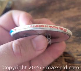 MaxSold Auction: Rare Vintage 1976 Political Pinback Button Promoting Gerald Ford for President - East Cocalico Township (Pennsylvania, USA) SELLER MANAGED Estate Sale Online Auction - Stevens Road
