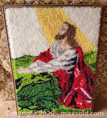 MaxSold Auction: Vintage Framed Handmade Latch Hook Picture  - East Cocalico Township (Pennsylvania, USA) SELLER MANAGED Estate Sale Online Auction - Stevens Road
