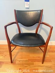 MaxSold Auction: Mid-Century Modern Leather Armchair with Wood Frame - Oak Bay (British Columbia, Canada) PARTNER MANAGED Moving Online Auction - Plymouth Road