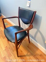 MaxSold Auction: Mid-Century Modern Leather Armchair with Wood Frame - Oak Bay (British Columbia, Canada) PARTNER MANAGED Moving Online Auction - Plymouth Road