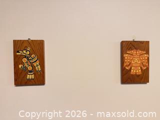 MaxSold Auction:  Northwest Coast Wood Plaque Wall Art (2 pieces) - Oak Bay (British Columbia, Canada) PARTNER MANAGED Moving Online Auction - Plymouth Road