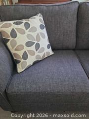 MaxSold Auction: Gray Charcoal Fabric Loveseat - Modern 2-Seater - View Royal (British Columbia, Canada) PARTNER MANAGED Moving Online Auction - Eltham Road
