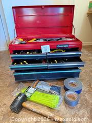 MaxSold Auction: Husky Portable Top Chest Toolbox, Red/Black (Medium) filled with an assortment of tools - Stratford (Ontario, Canada) PARTNER MANAGED Estate Sale Online Auction - Cawston Street (CONDO)