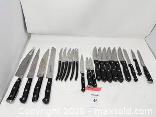 MaxSold Auction: Mixed Knife Lot, Stainless Steel Blades, Black Handles, ~22 pcs - Stratford (Ontario, Canada) PARTNER MANAGED Estate Sale Online Auction - Cawston Street (CONDO)