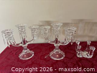 MaxSold Auction: Pair of Clear Cut Lead Crystal Candelabras - Saanich (British Columbia, Canada) PARTNER MANAGED Estate Sale Online Auction - Heatherdale Lane