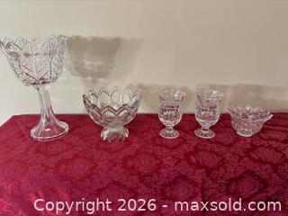 MaxSold Auction: Set of 5 Clear Cut Crystal & Glass Compotes and Bowls - Saanich (British Columbia, Canada) PARTNER MANAGED Estate Sale Online Auction - Heatherdale Lane