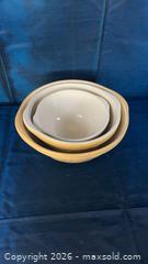 MaxSold Auction: Cloverleaf Ceramic Mixing Bowls Set of 3, Yellow Exterior, White Interior - Beckwith (Ontario, Canada) SELLER MANAGED Downsizing Online Auction -  6th Line Beckwith