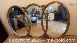 MaxSold Auction: Ornate Baroque Gold Wall Mirror, approx. 60 x 37 in - Beckwith (Ontario, Canada) SELLER MANAGED Downsizing Online Auction -  6th Line Beckwith