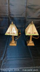 MaxSold Auction: Pair of Tiffany-Style Stained Glass Table Lamps, Under 14in - Beckwith (Ontario, Canada) SELLER MANAGED Downsizing Online Auction -  6th Line Beckwith