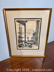 MaxSold Auction: Framed Etching by James McNeill Whistler Rotherhithe 1860 - Fort Erie (Ontario, Canada) SELLER MANAGED Estate Sale Online Auction - Caribou Trail Ridgway
