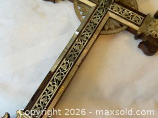 MaxSold Auction: Rare 19th Century Olive Wood + Mother of Pearl Crucifix Altar Cross  - Fort Erie (Ontario, Canada) SELLER MANAGED Estate Sale Online Auction - Caribou Trail Ridgway