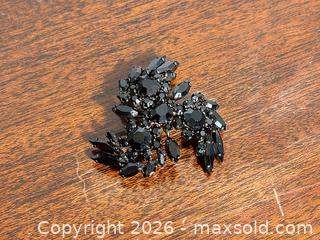 MaxSold Auction: SHERMAN Black Rhinestone Brooch - Japanned Back - Fort Erie (Ontario, Canada) SELLER MANAGED Estate Sale Online Auction - Caribou Trail Ridgway