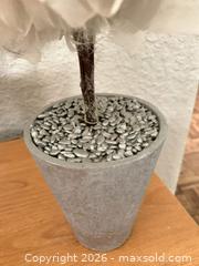 MaxSold Auction: 3 White/Cream Artificial Silk Flower Arrangements in Concrete Pots - Jacksonville (Florida, USA) SELLER MANAGED Downsizing Online Auction - Spanish Marsh Court