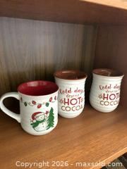 MaxSold Auction: Holiday Ceramic/Stoneware Mug Lot of 3 with Spoon Slots - Jacksonville (Florida, USA) SELLER MANAGED Downsizing Online Auction - Spanish Marsh Court
