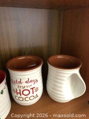 MaxSold Auction: Holiday Ceramic/Stoneware Mug Lot of 3 with Spoon Slots - Jacksonville (Florida, USA) SELLER MANAGED Downsizing Online Auction - Spanish Marsh Court
