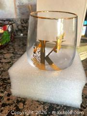 MaxSold Auction: onebttl Stemless Wine Glass with Gold Rim & Monogram - Jacksonville (Florida, USA) SELLER MANAGED Downsizing Online Auction - Spanish Marsh Court