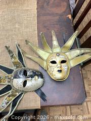 MaxSold Auction: Pair of Handmade Venetian Masquerade Masks from Italy - Jacksonville (Florida, USA) SELLER MANAGED Downsizing Online Auction - Spanish Marsh Court