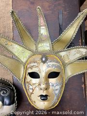 MaxSold Auction: Pair of Handmade Venetian Masquerade Masks from Italy - Jacksonville (Florida, USA) SELLER MANAGED Downsizing Online Auction - Spanish Marsh Court