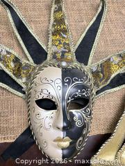 MaxSold Auction: Pair of Handmade Venetian Masquerade Masks from Italy - Jacksonville (Florida, USA) SELLER MANAGED Downsizing Online Auction - Spanish Marsh Court