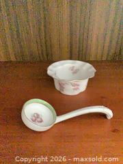 MaxSold Auction: Porcelain Floral Bowl with Gold Gilded Rim, about 4 in - Jacksonville (Florida, USA) SELLER MANAGED Downsizing Online Auction - Spanish Marsh Court