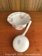 MaxSold Auction: Porcelain Floral Bowl with Gold Gilded Rim, about 4 in - Jacksonville (Florida, USA) SELLER MANAGED Downsizing Online Auction - Spanish Marsh Court