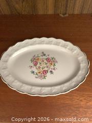 MaxSold Auction: Porcelain Floral Serving Platter with Gold Trim, about 10 in - Jacksonville (Florida, USA) SELLER MANAGED Downsizing Online Auction - Spanish Marsh Court