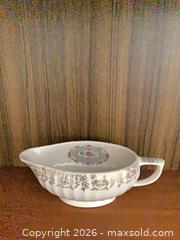 MaxSold Auction: Porcelain Gravy Boat with Floral & Scroll Design, Gold Trim - Jacksonville (Florida, USA) SELLER MANAGED Downsizing Online Auction - Spanish Marsh Court