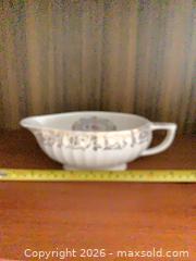 MaxSold Auction: Porcelain Gravy Boat with Floral & Scroll Design, Gold Trim - Jacksonville (Florida, USA) SELLER MANAGED Downsizing Online Auction - Spanish Marsh Court