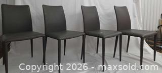 MaxSold Auction: Bonaldo Gray Genuine Leather Dining Chairs, Set of 4 - Toronto (Ontario, Canada) PARTNER MANAGED Downsizing Online Auction - Dupont Street (STORAGE)