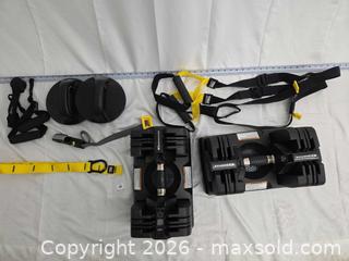 MaxSold Auction: Home Workout Set: Bowflex Adjustable Dumbbells, TRX Straps & Push-Up Handles - Toronto (Ontario, Canada) PARTNER MANAGED Downsizing Online Auction - Dupont Street (STORAGE)