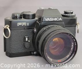 MaxSold Auction: Yashica FR I (FR1) 35mm SLR with Carl Zeiss Planar 50mm f/1.7 - Saanich (British Columbia, Canada) SELLER MANAGED Downsizing Online Auction - Carey Rd.