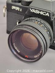 MaxSold Auction: Yashica FR I (FR1) 35mm SLR with Carl Zeiss Planar 50mm f/1.7 - Saanich (British Columbia, Canada) SELLER MANAGED Downsizing Online Auction - Carey Rd.