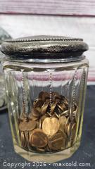 MaxSold Auction: Antique Glass Vanity & Perfume Bottles with Silver Overlay, 6–8 pcs, Glass Jar with Pennie - Hatboro (Pennsylvania, USA) PARTNER MANAGED Estate Sale Online Auction - Jacksonville Road