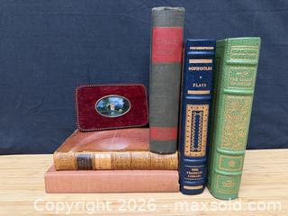 MaxSold Auction: Lot of 6 Vintage Decorative Leather & Cloth Bound Books with Velvet Case - Hatboro (Pennsylvania, USA) PARTNER MANAGED Estate Sale Online Auction - Jacksonville Road