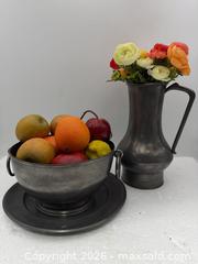 MaxSold Auction: Pewter Decorative Bowl with Underplate and Pitcher, Vintage - Hatboro (Pennsylvania, USA) PARTNER MANAGED Estate Sale Online Auction - Jacksonville Road