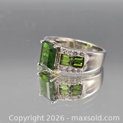 MaxSold Auction: Sterling Silver Emerald-Cut Green Gemstone Cocktail Ring - Hatboro (Pennsylvania, USA) PARTNER MANAGED Estate Sale Online Auction - Jacksonville Road