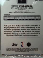 MaxSold Auction: Victor Wembanyama Topps Chrome Base #221 - Hatboro (Pennsylvania, USA) PARTNER MANAGED Estate Sale Online Auction - Jacksonville Road