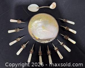 MaxSold Auction: Victorian Mother-of-Pearl & Sterling Caviar Dish & Silver Plated Serving Set (6–12 pcs) - Hatboro (Pennsylvania, USA) PARTNER MANAGED Estate Sale Online Auction - Jacksonville Road