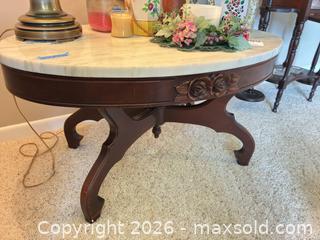 MaxSold Auction: Vintage Marble Top Table C - North Whitehall Township (Pennsylvania, USA) PARTNER MANAGED Downsizing Online Auction - Vista Drive