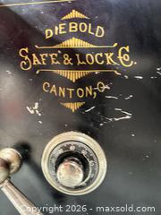 MaxSold Auction: Diebold / J.A. Ekelund Steel Safe, Black with Gold Trim - Warwick (Rhode Island, USA) SELLER MANAGED Reseller Online Auction - Warwick Avenue