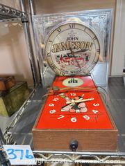 MaxSold Auction: Vintage Spartus Bar is Open sign and  Jameson Lighted Bar Clock Sign - Warwick (Rhode Island, USA) SELLER MANAGED Reseller Online Auction - Warwick Avenue