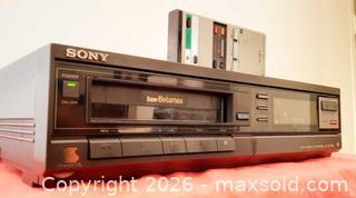 MaxSold Auction: Cleaned & Tested SONY SL-100 Super BETA BETAMAX (Not VHS) VCR W/Rremote - Ottawa (Ontario, Canada) SELLER MANAGED Downsizing Online Auction -  Russell Road