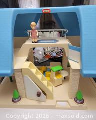 MaxSold Auction: Vintage 1989 Little Tikes Place Blue Roof Dollhouse with Furniture- incomplete  - Irondequoit (New York, USA) SELLER MANAGED Downsizing Online Auction - Minocqua Drive
