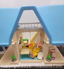 MaxSold Auction: Vintage 1989 Little Tikes Place Blue Roof Dollhouse with Furniture- incomplete  - Irondequoit (New York, USA) SELLER MANAGED Downsizing Online Auction - Minocqua Drive