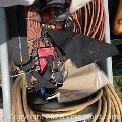 MaxSold Auction: Ames Easy Roller Garden Cart with Assorted Tools & Cords - Stevensville (Maryland, USA) PARTNER MANAGED Downsizing Online Auction - Old Love Point Road